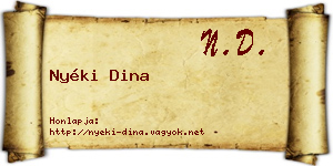 Nyéki Dina névjegykártya